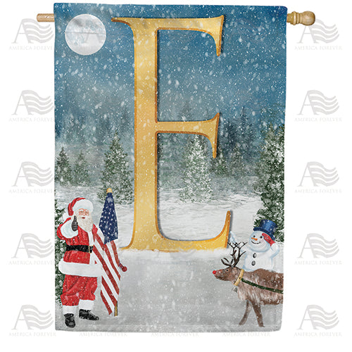 America Forever Merry Christmas USA Monogram House Flag