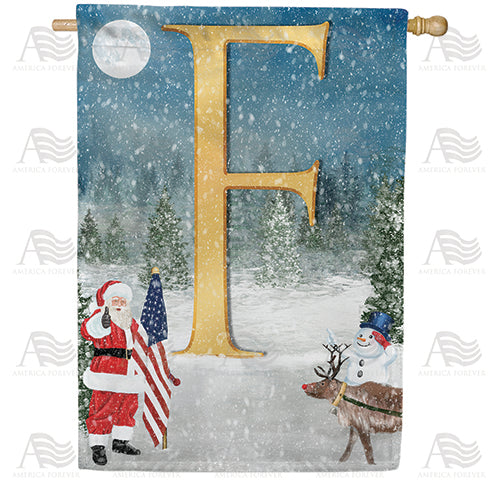 America Forever Merry Christmas USA Monogram House Flag
