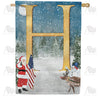 America Forever Merry Christmas USA Monogram House Flag