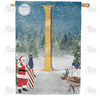 America Forever Merry Christmas USA Monogram House Flag