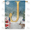 America Forever Merry Christmas USA Monogram House Flag