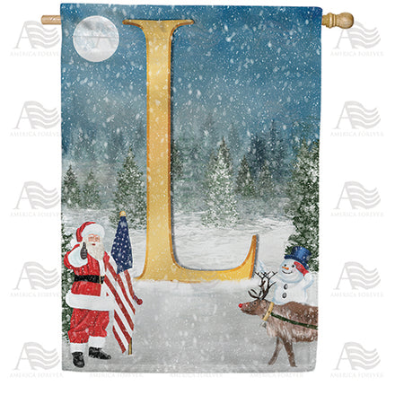 America Forever Merry Christmas USA Monogram House Flag