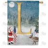 America Forever Merry Christmas USA Monogram House Flag