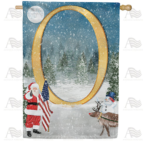 America Forever Merry Christmas USA Monogram House Flag