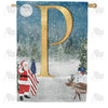 America Forever Merry Christmas USA Monogram House Flag