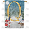 America Forever Merry Christmas USA Monogram House Flag