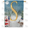 America Forever Merry Christmas USA Monogram House Flag