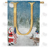 America Forever Merry Christmas USA Monogram House Flag