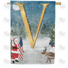 America Forever Merry Christmas USA Monogram House Flag