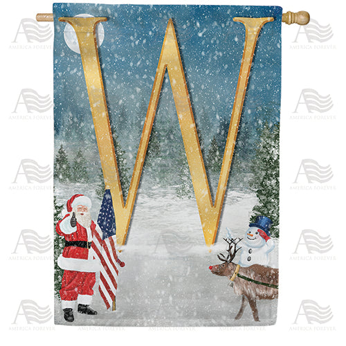 America Forever Merry Christmas USA Monogram House Flag