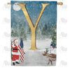 America Forever Merry Christmas USA Monogram House Flag