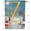 America Forever Merry Christmas USA Monogram House Flag