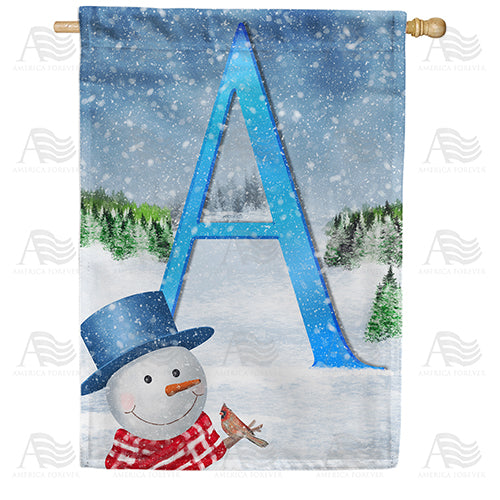 America Forever There's Snow Sun Today! Monogram House Flag