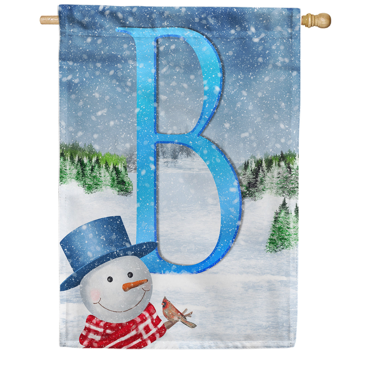 America Forever There's Snow Sun Today! Monogram House Flag