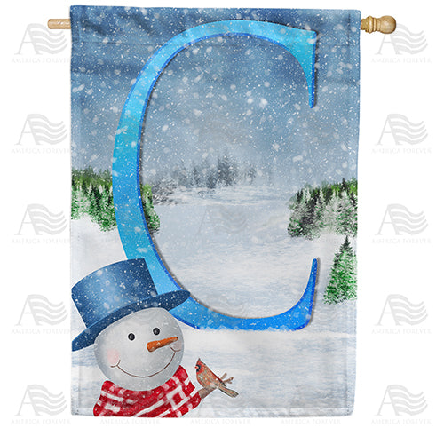 America Forever There's Snow Sun Today! Monogram House Flag