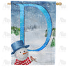 America Forever There's Snow Sun Today! Monogram House Flag