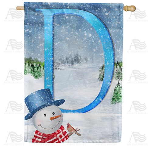 America Forever There's Snow Sun Today! Monogram House Flag