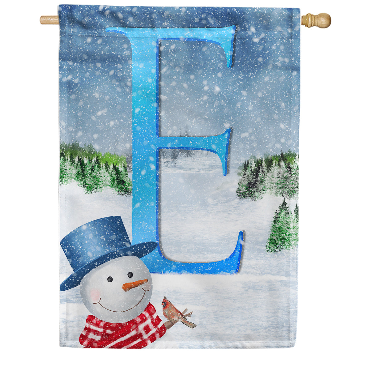 America Forever There's Snow Sun Today! Monogram House Flag