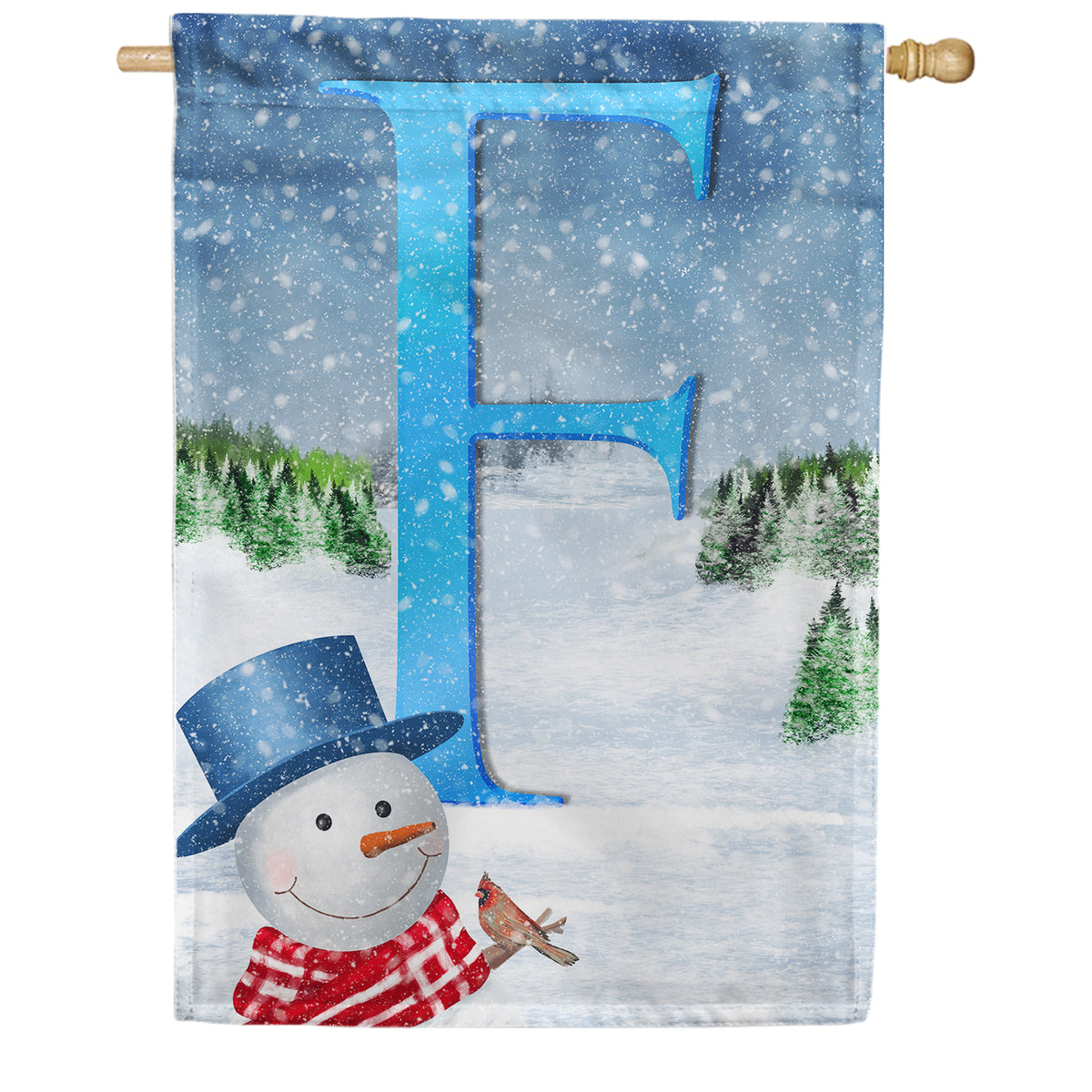 America Forever There's Snow Sun Today! Monogram House Flag