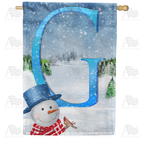 America Forever There's Snow Sun Today! Monogram House Flag
