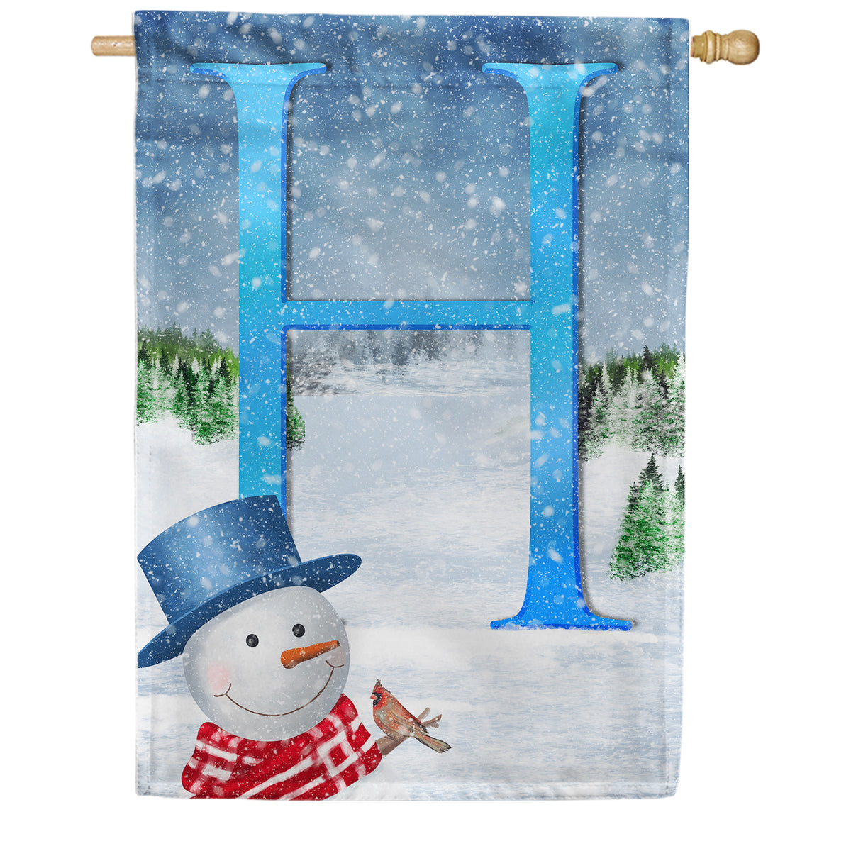 America Forever There's Snow Sun Today! Monogram House Flag
