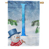 America Forever There's Snow Sun Today! Monogram House Flag