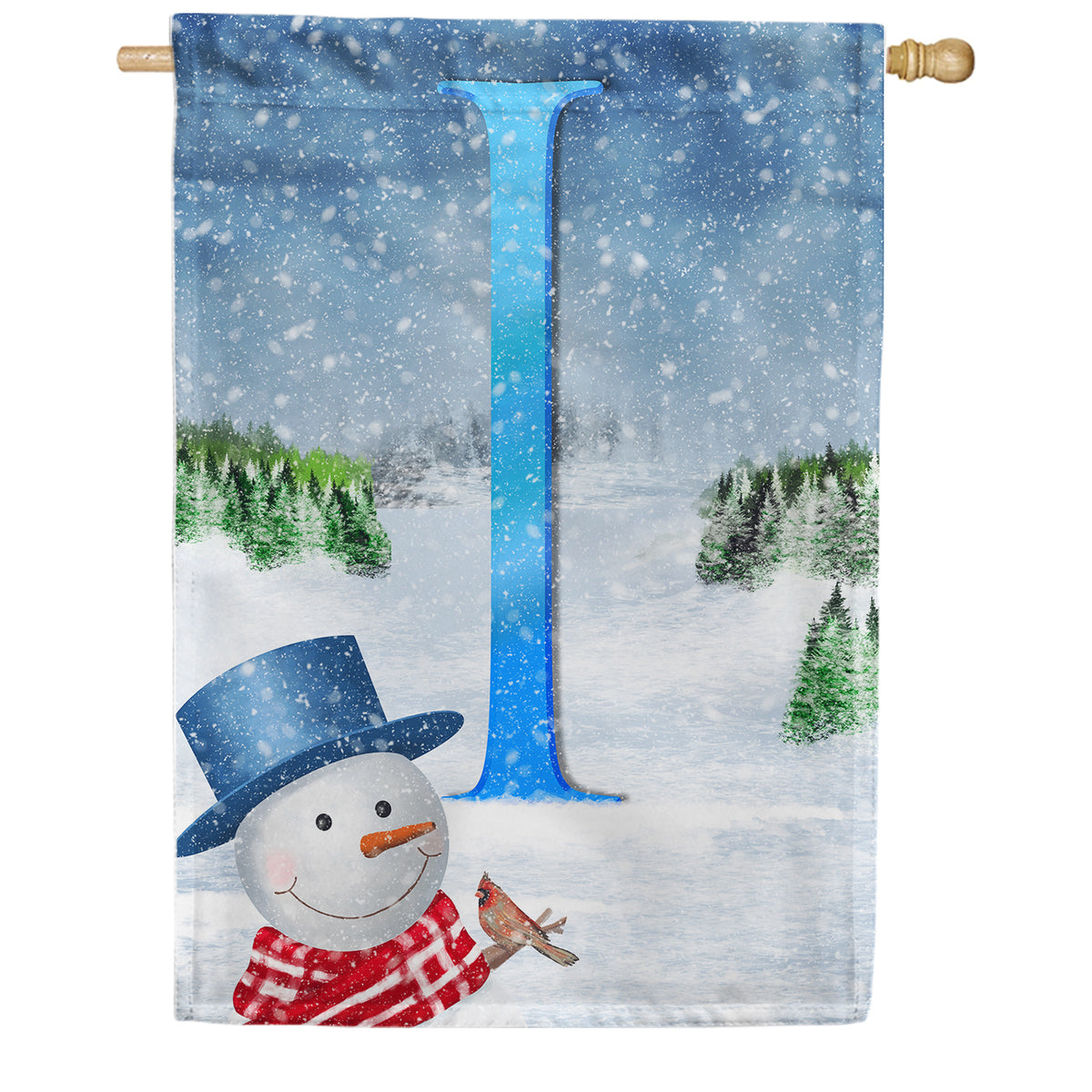 America Forever There's Snow Sun Today! Monogram House Flag