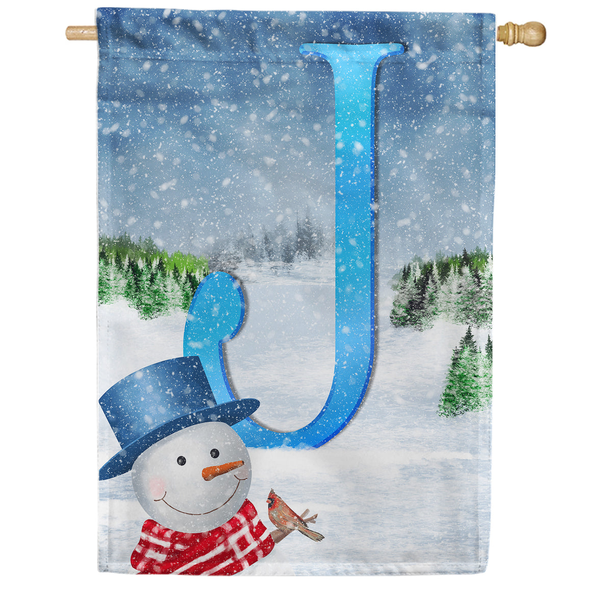 America Forever There's Snow Sun Today! Monogram House Flag