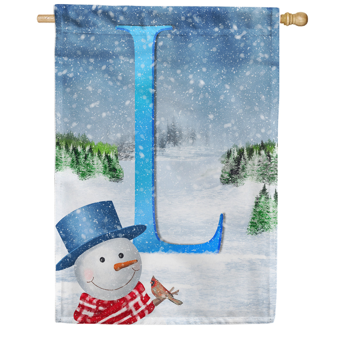 America Forever There's Snow Sun Today! Monogram House Flag