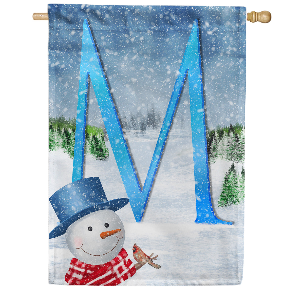 America Forever There's Snow Sun Today! Monogram House Flag