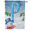 America Forever There's Snow Sun Today! Monogram House Flag