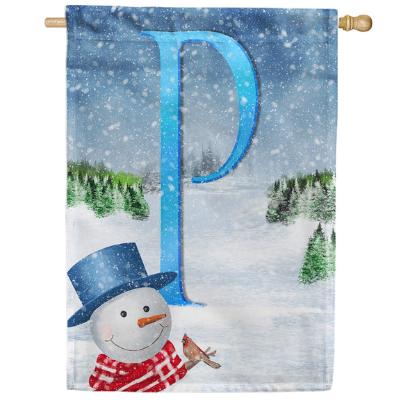 America Forever There's Snow Sun Today! Monogram House Flag
