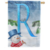 America Forever There's Snow Sun Today! Monogram House Flag
