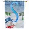 America Forever There's Snow Sun Today! Monogram House Flag