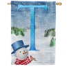 America Forever There's Snow Sun Today! Monogram House Flag
