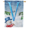 America Forever There's Snow Sun Today! Monogram House Flag