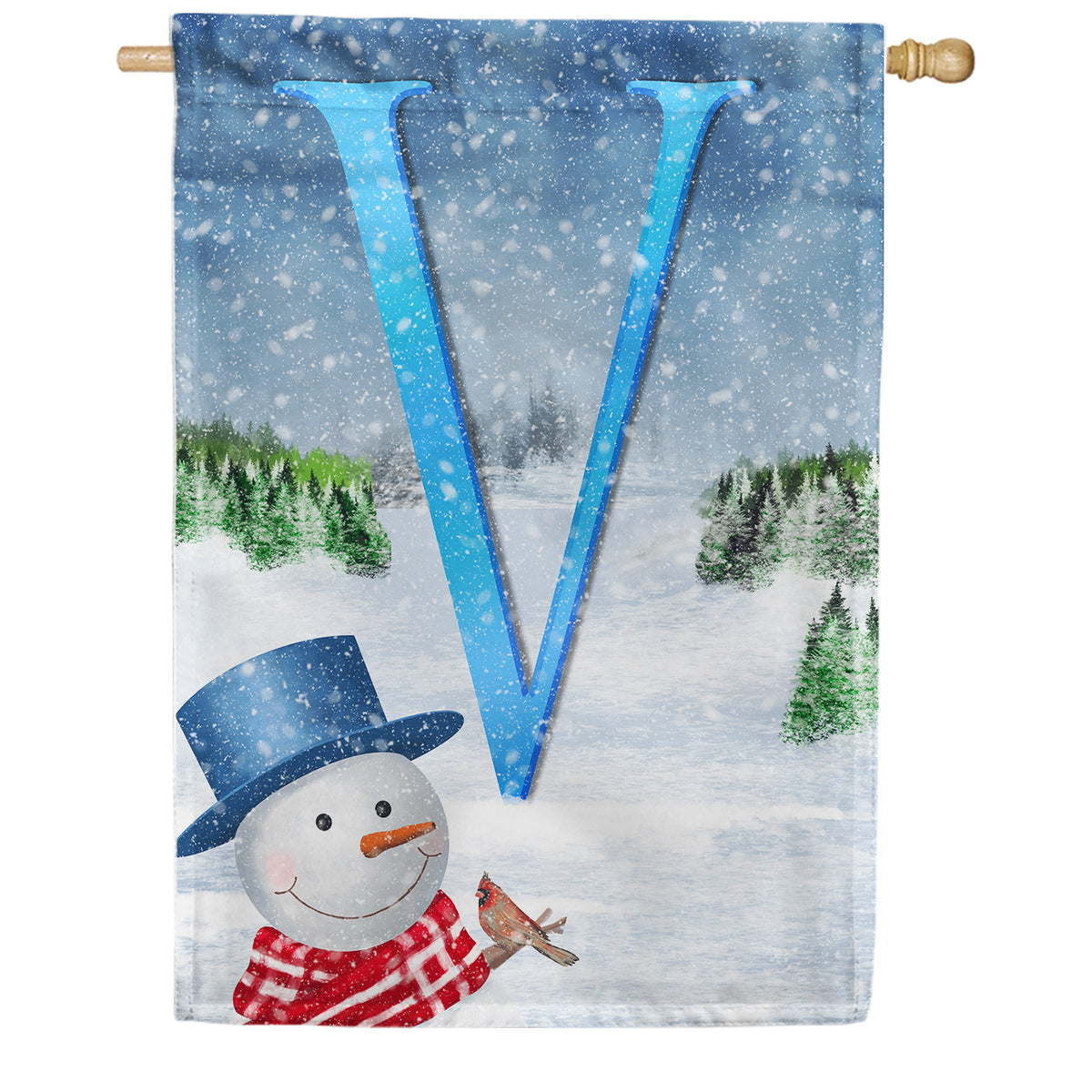 America Forever There's Snow Sun Today! Monogram House Flag