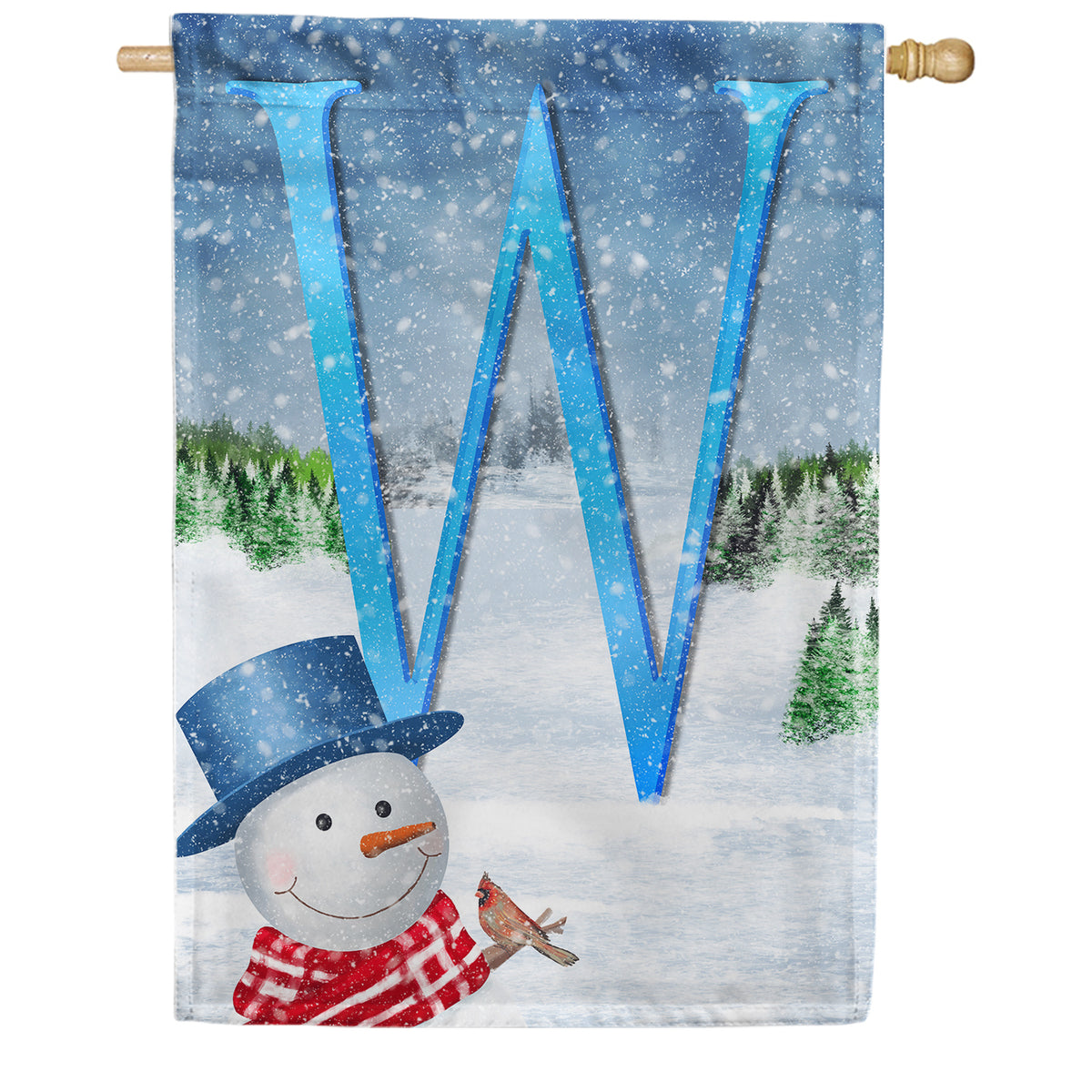 America Forever There's Snow Sun Today! Monogram House Flag
