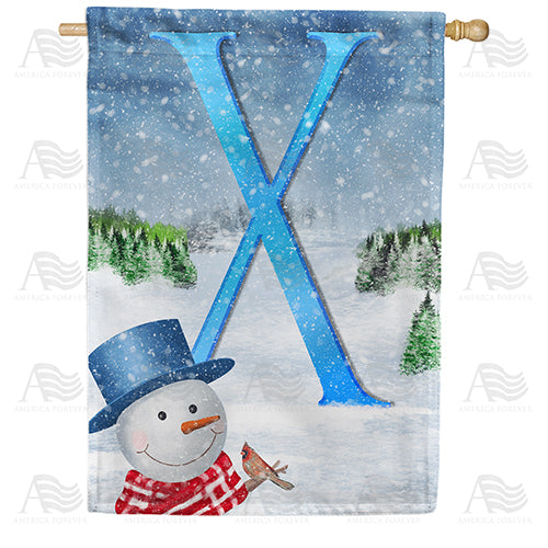 America Forever There's Snow Sun Today! Monogram House Flag