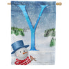 America Forever There's Snow Sun Today! Monogram House Flag