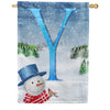 America Forever There's Snow Sun Today! Monogram House Flag