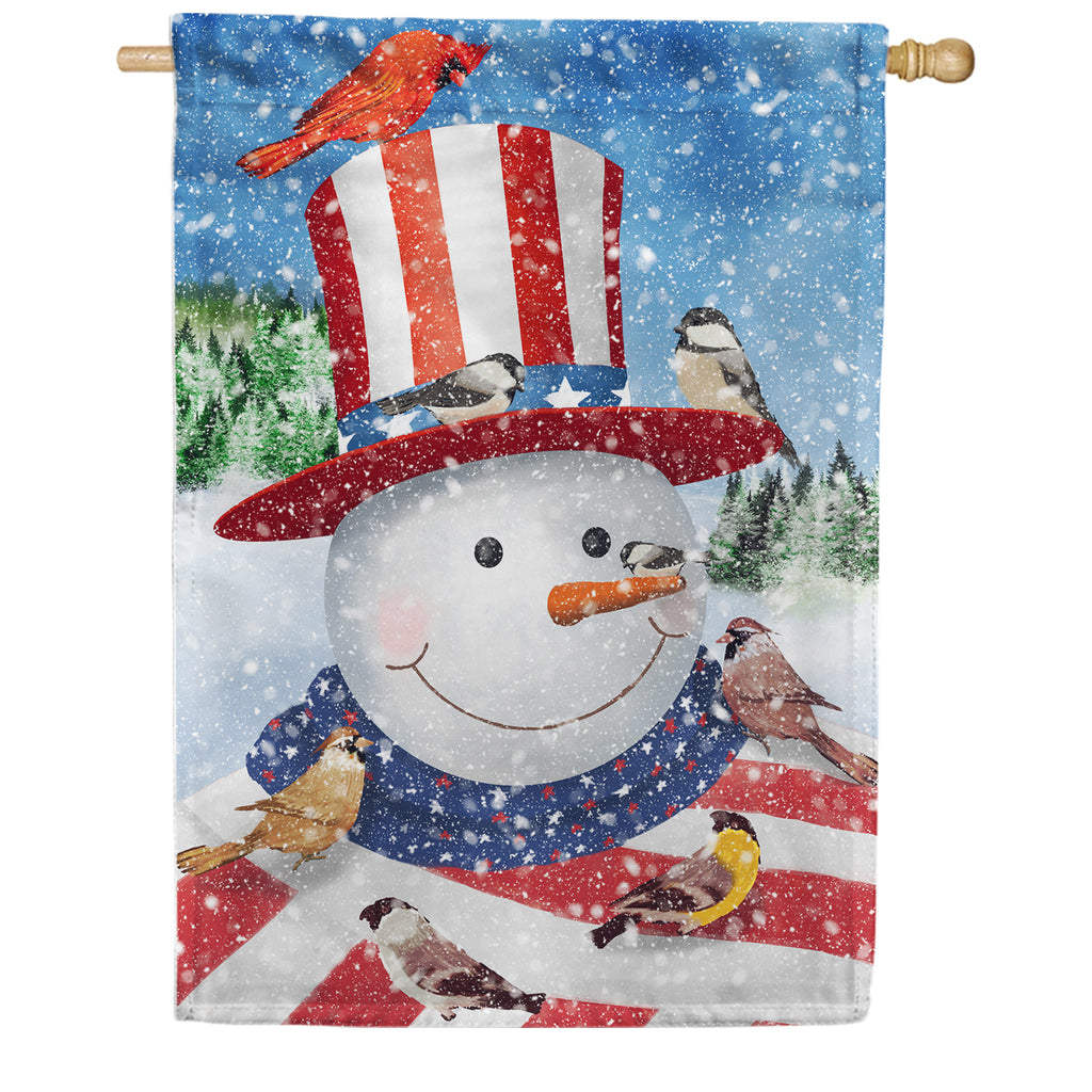 America Forever Uncle Snowman House Flag
