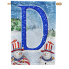 Uncle Snowman Monogram House Flag