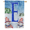 America Forever Uncle Snowman Monogram House Flag
