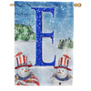 America Forever Uncle Snowman Monogram House Flag