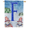 America Forever Uncle Snowman Monogram House Flag