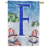 America Forever Uncle Snowman Monogram House Flag