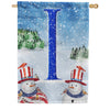 Uncle Snowman Monogram House Flag