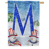 America Forever Uncle Snowman Monogram House Flag