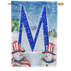 America Forever Uncle Snowman Monogram House Flag